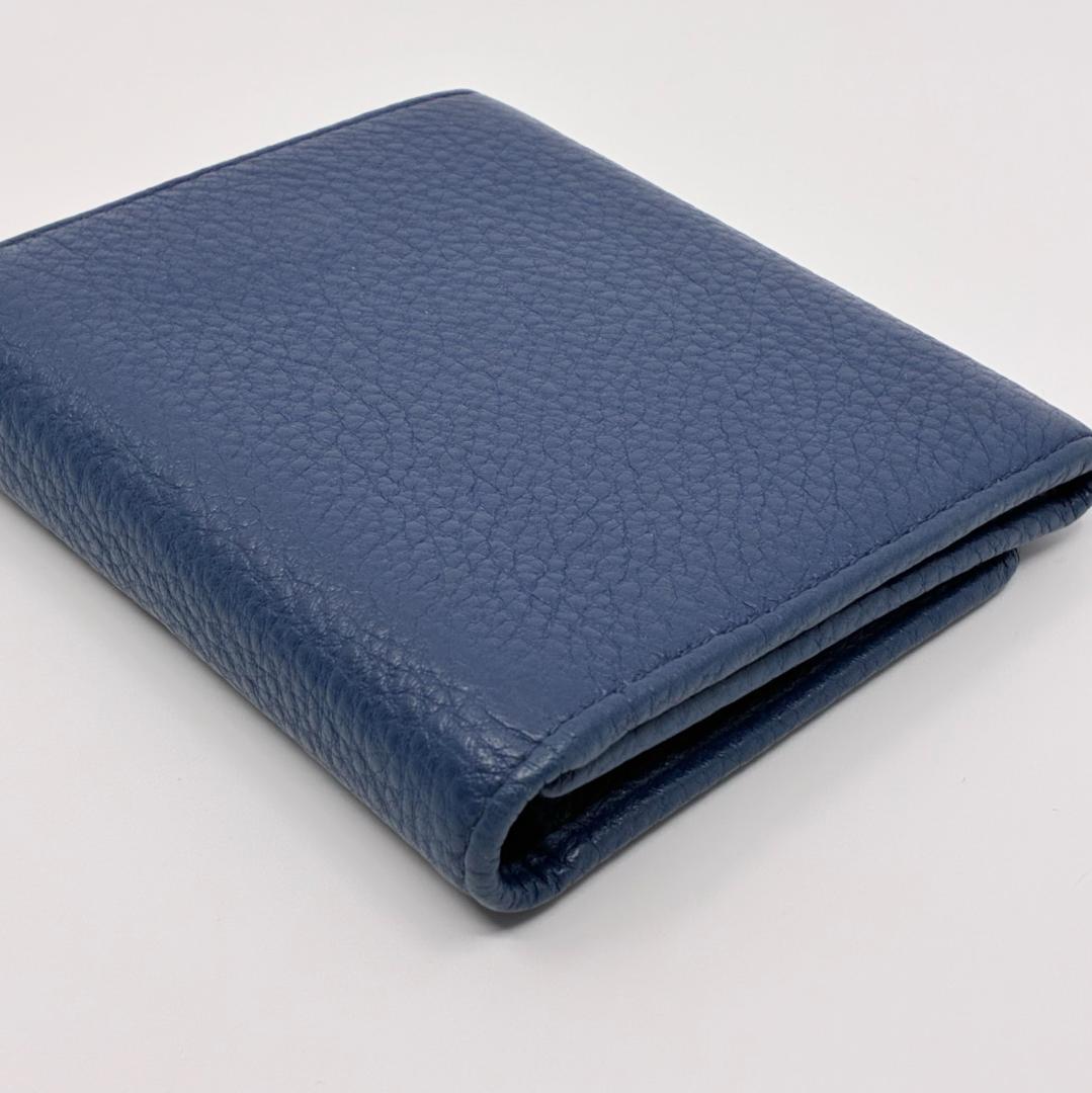 PRADA プラダ レザー 三つ折り財布 青 ブルー A1355A4