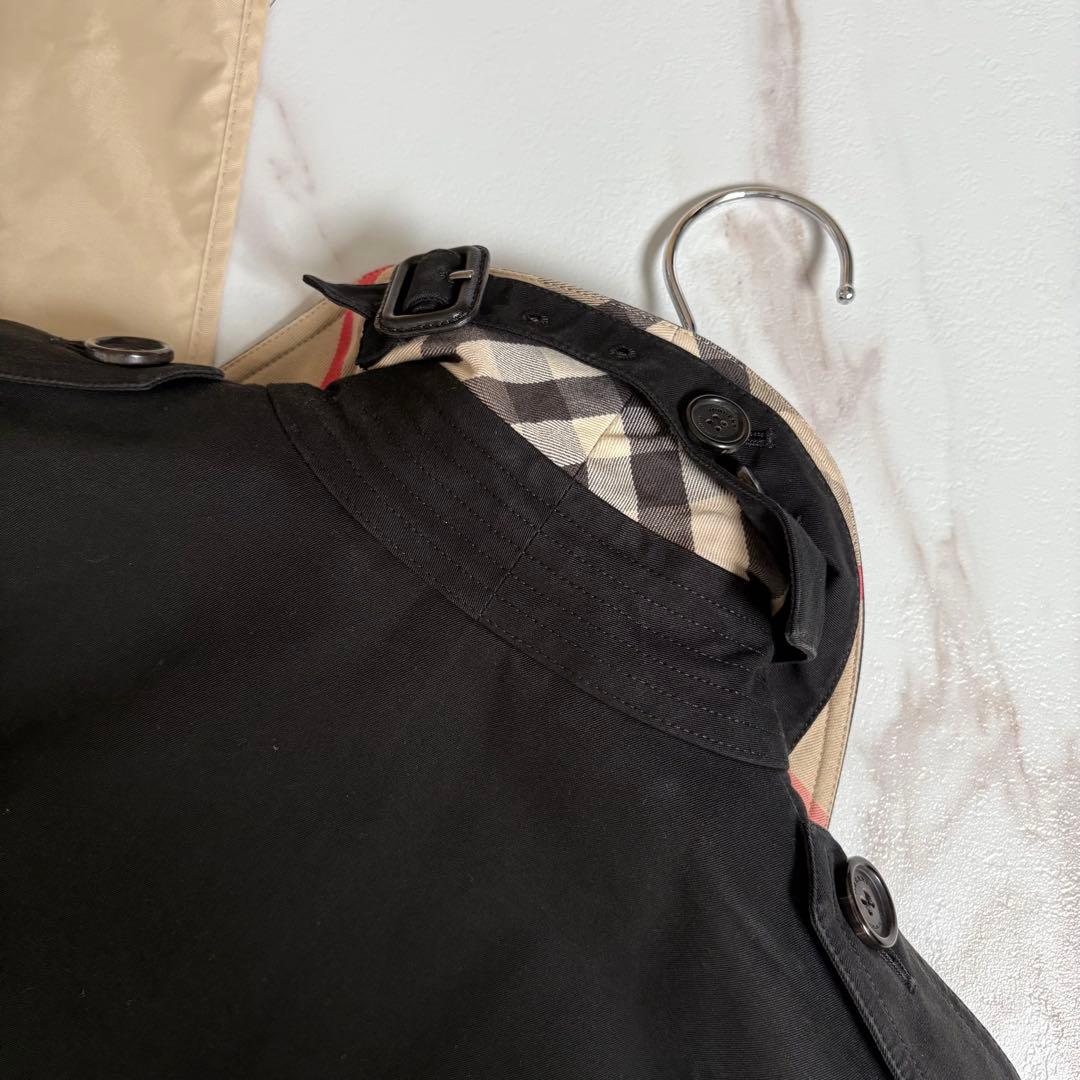 英国製◆バーバリー ケンジントン トレンチコート ベルト付 黒 M