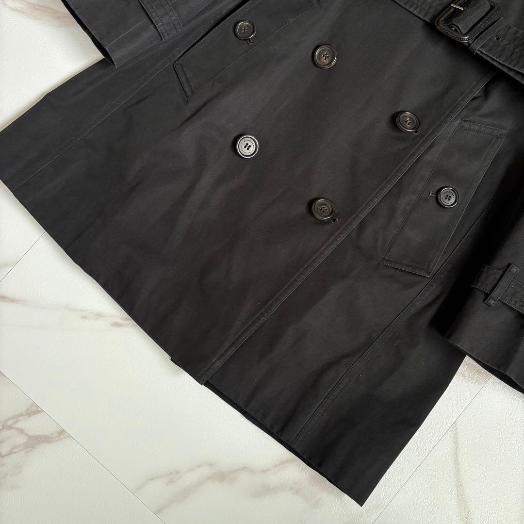 英国製◆バーバリー ケンジントン トレンチコート ベルト付 黒 M