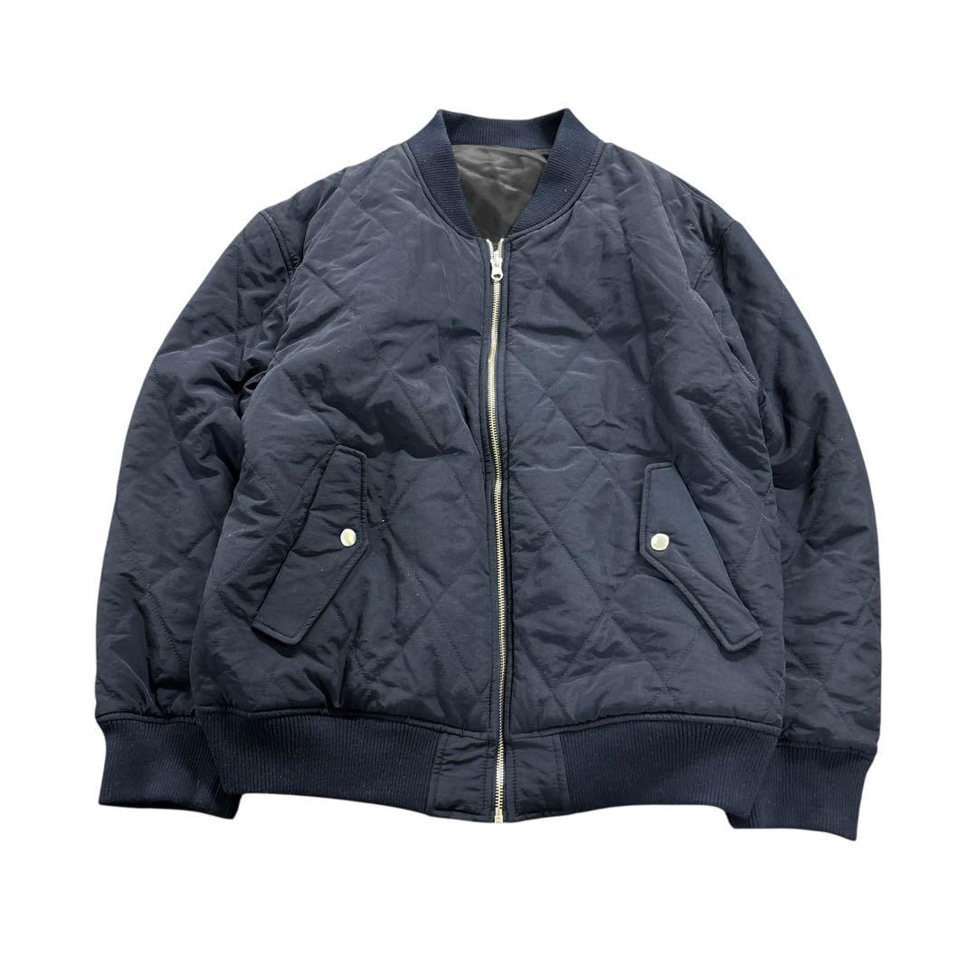 ★7W5 BEAMS リバーシブルMA-1 キルティングジャケット　紺　黒　古着