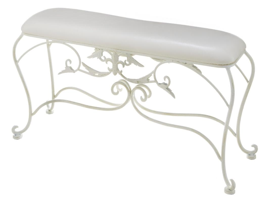 アイアン製・ホワイトロングスツール