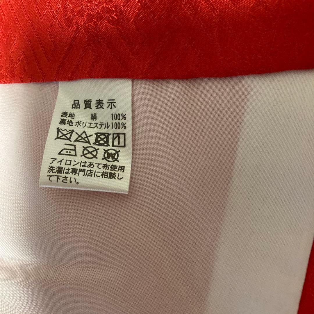 マリーです！　七五三用 赤色花柄と鞠柄の着物　長襦袢セット