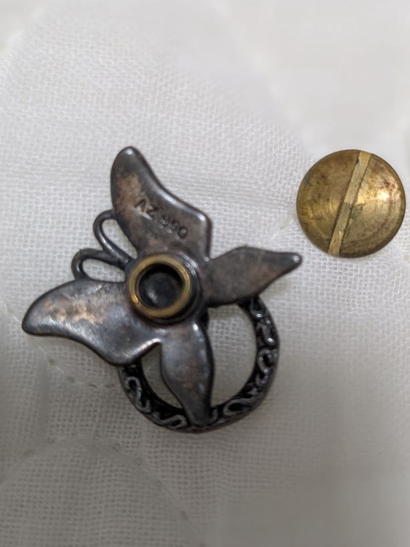 アルズニ　ALZUNI　シルバー950コンチョ蝶　本革長財布カスタム用