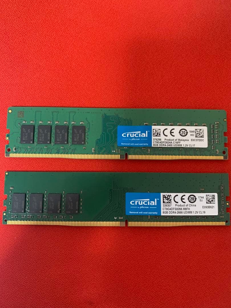 メモリー Crucial DDR4 8GB 2400+2666