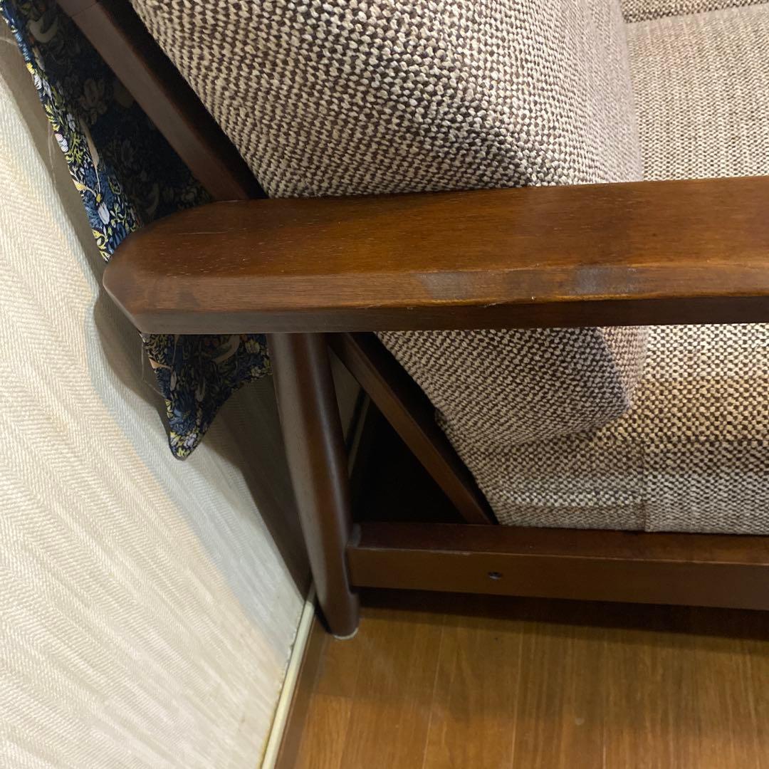 ニトリ、3人掛け布張りソファ