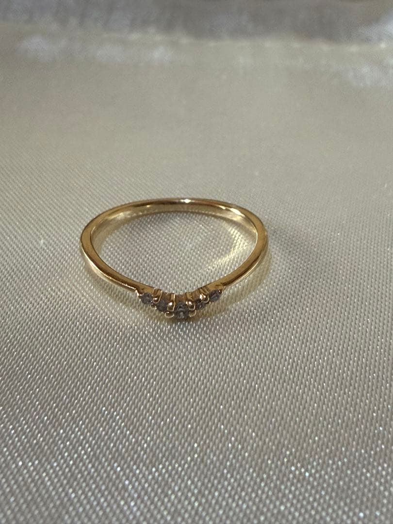 【ete】　K10YG ダイヤモンド　ピンキーリング　3号