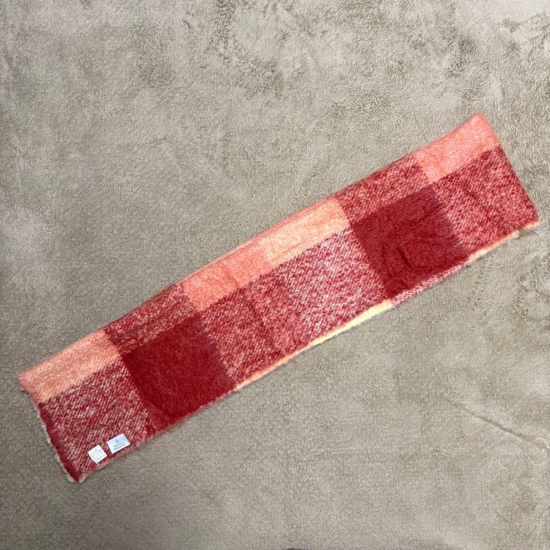 【美品】Vivienne Westwood ウール モヘヤ チェックマフラー