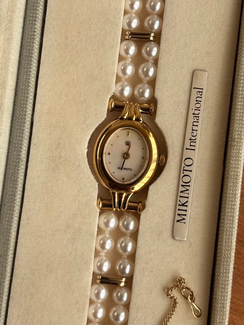 MIKIMOTO ミキモトJAL オーバルブレスレットウォッチ　電池交換済