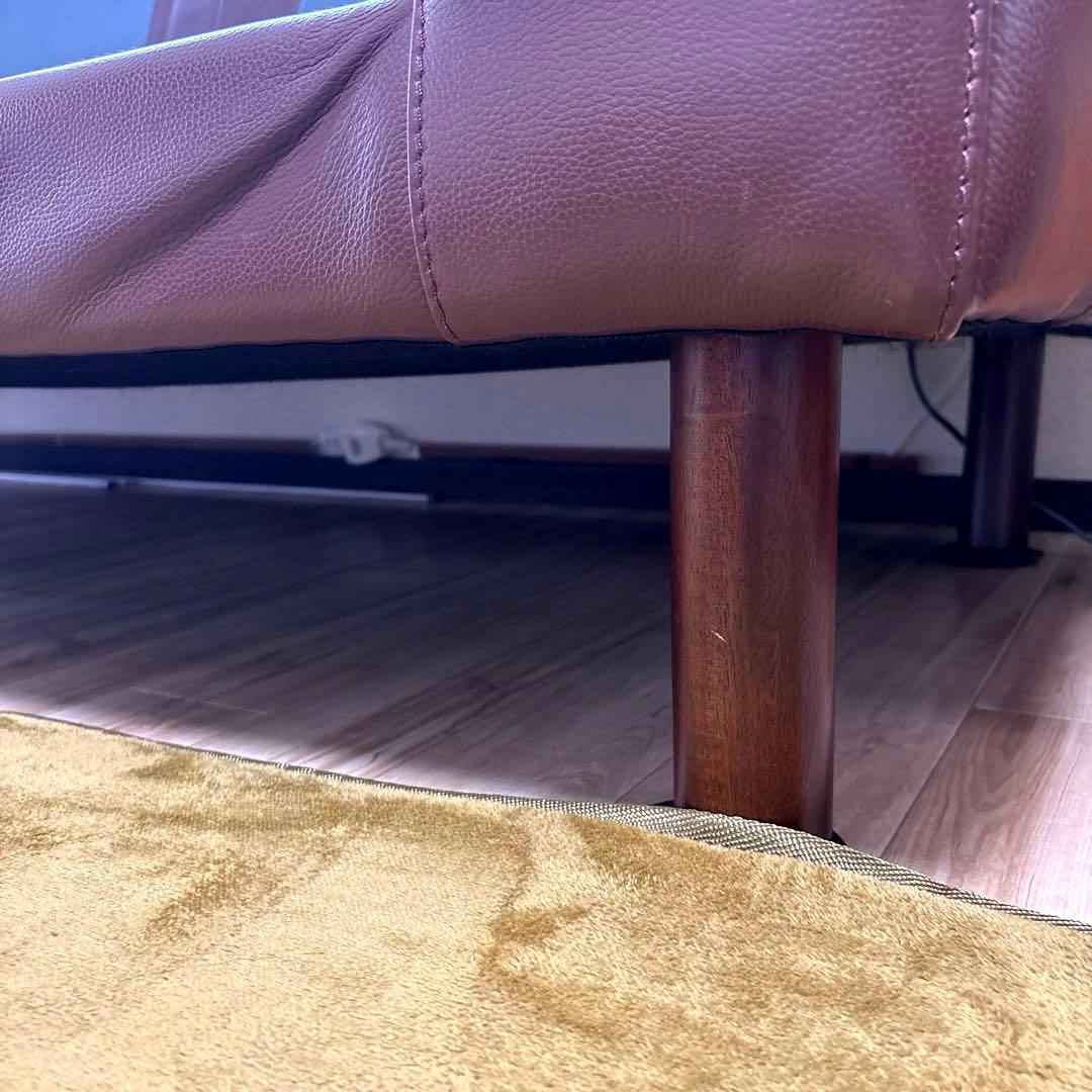 無印良品　革張りフェザーソファ