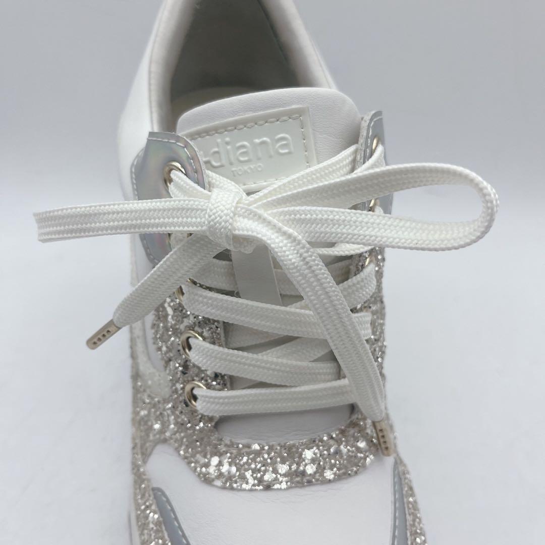 美品 +ダイアナ Bridal Edition 美脚ヒールアップスニーカー9cm