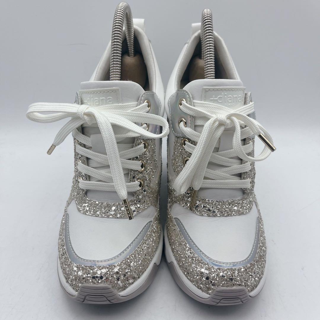 美品 +ダイアナ Bridal Edition 美脚ヒールアップスニーカー9cm