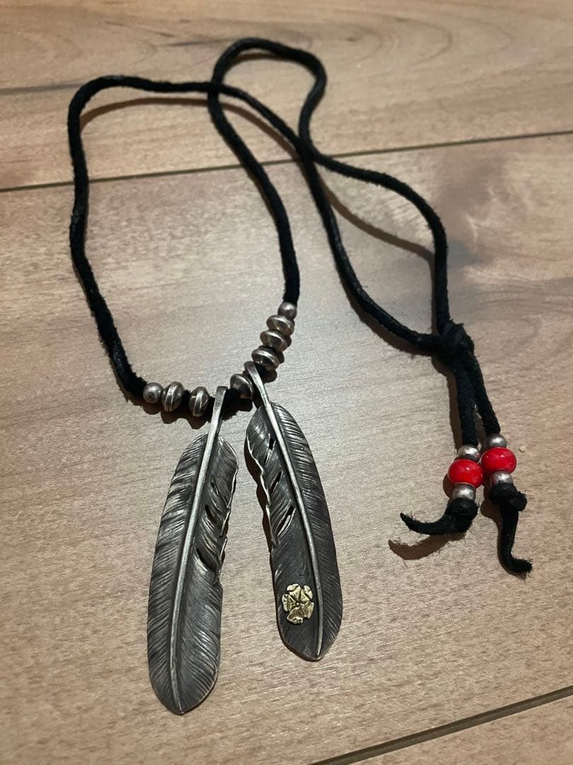 ジ*!様 goro's フェザー ネックレス シルバー