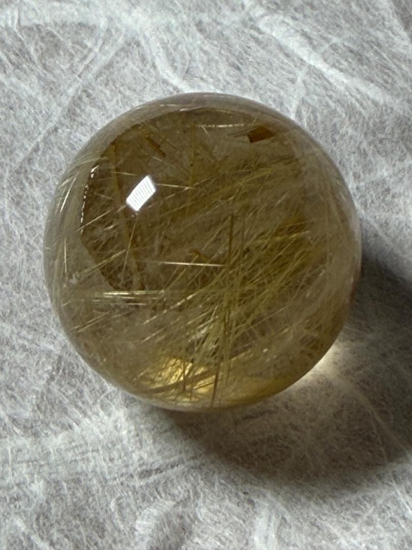 金運アップ◇ゴールドルチルクォーツ◇丸玉　約19.7㎜