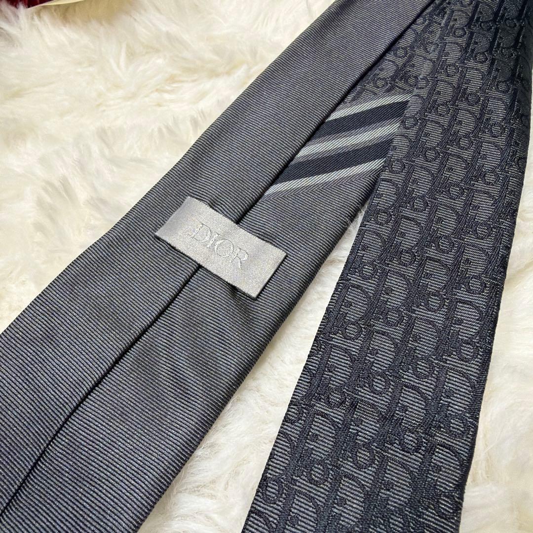 極美品 現行 Christian Dior トロッター オブリーク ネクタイ