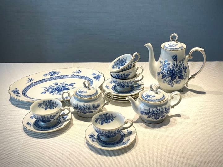 Rosary Yamato カップ&ソーサー、オーバル大皿、ポットなどのセット