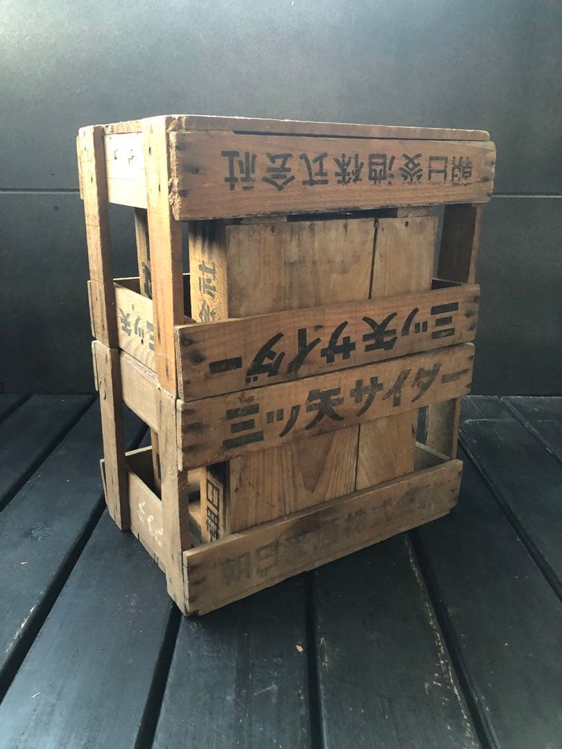 三ツ矢サイダー　瓶ケース　コンテナ 3個　昭和レトロ　アンティーク　ビンテージ