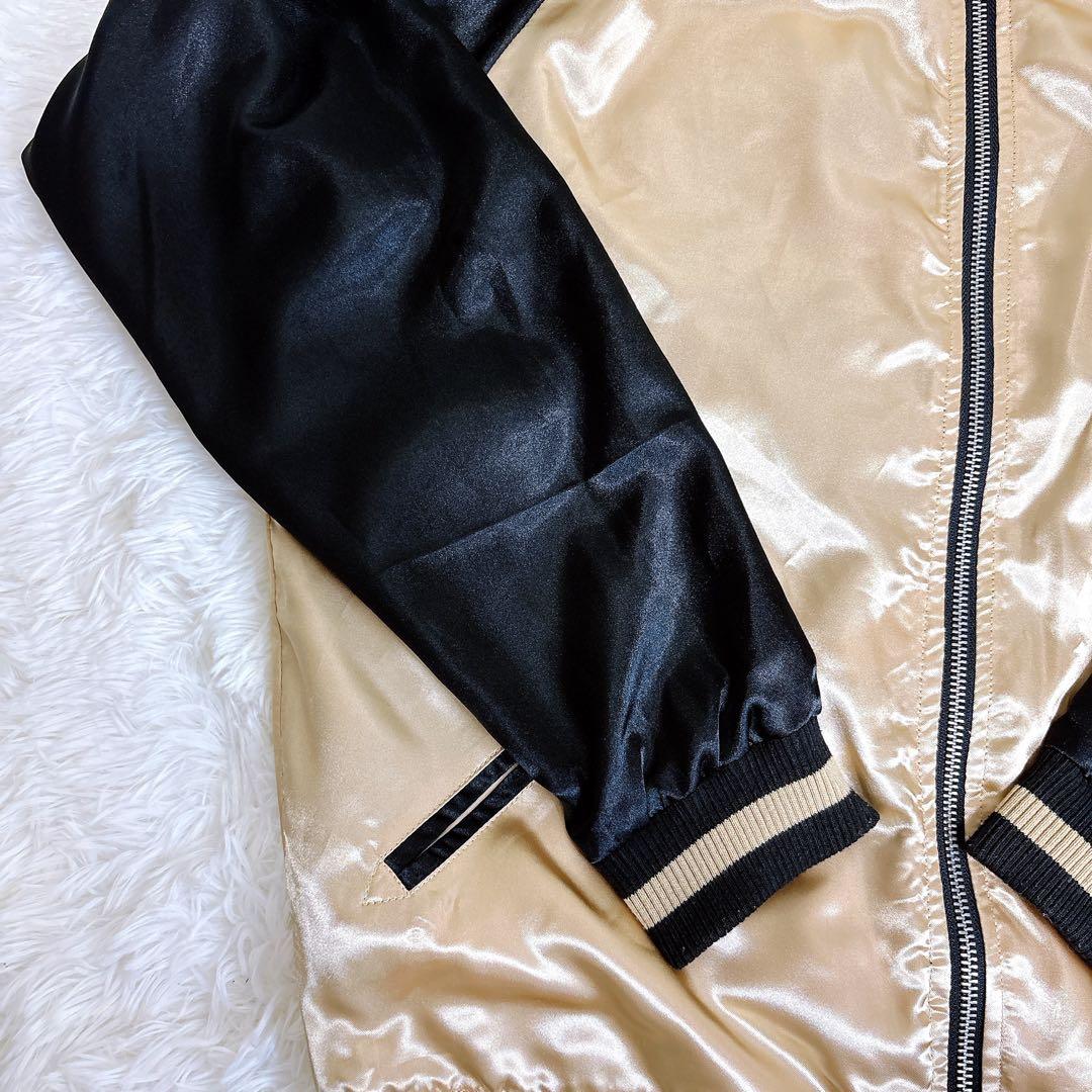 【美品】抜刀娘 リバーシブル スカジャン M 刺繍 y2k 00s 平成 和柄