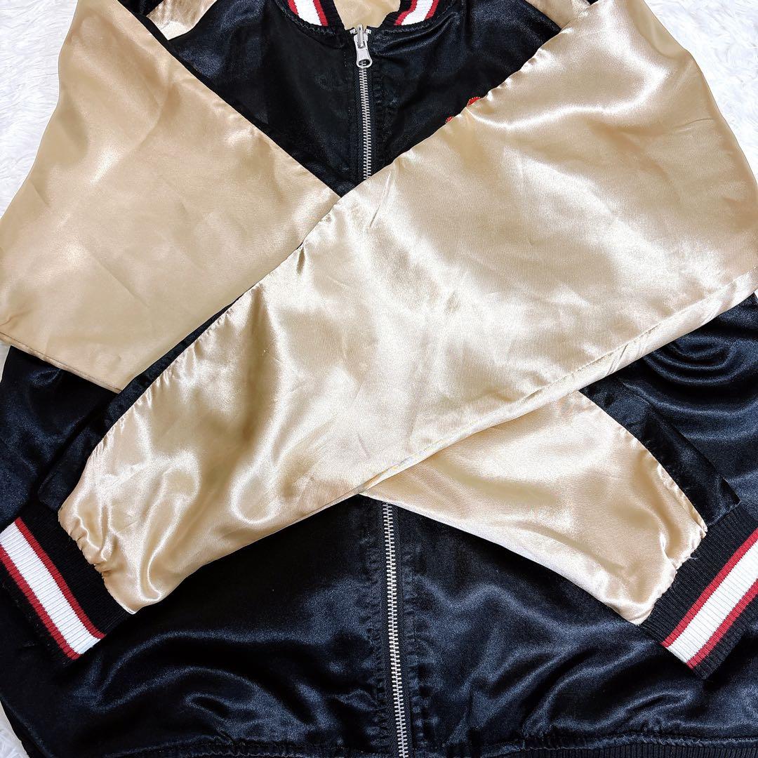 【美品】抜刀娘 リバーシブル スカジャン M 刺繍 y2k 00s 平成 和柄