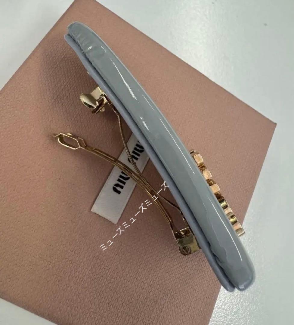 miu miu ヘアピン　バレッタ　グレー、くすみブルー　美品