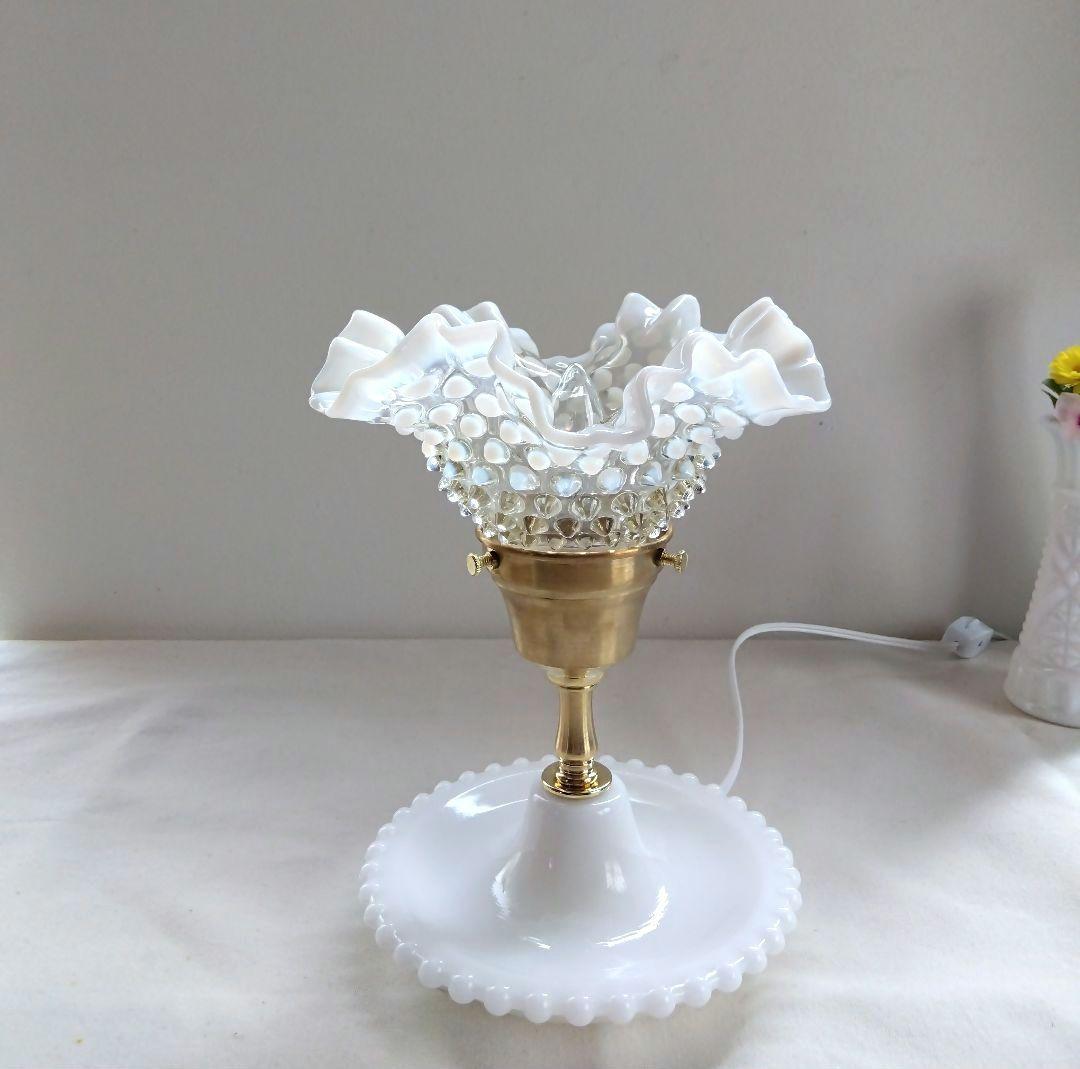 フェントン フレンチ オパールセント ラッフルシェードランプ