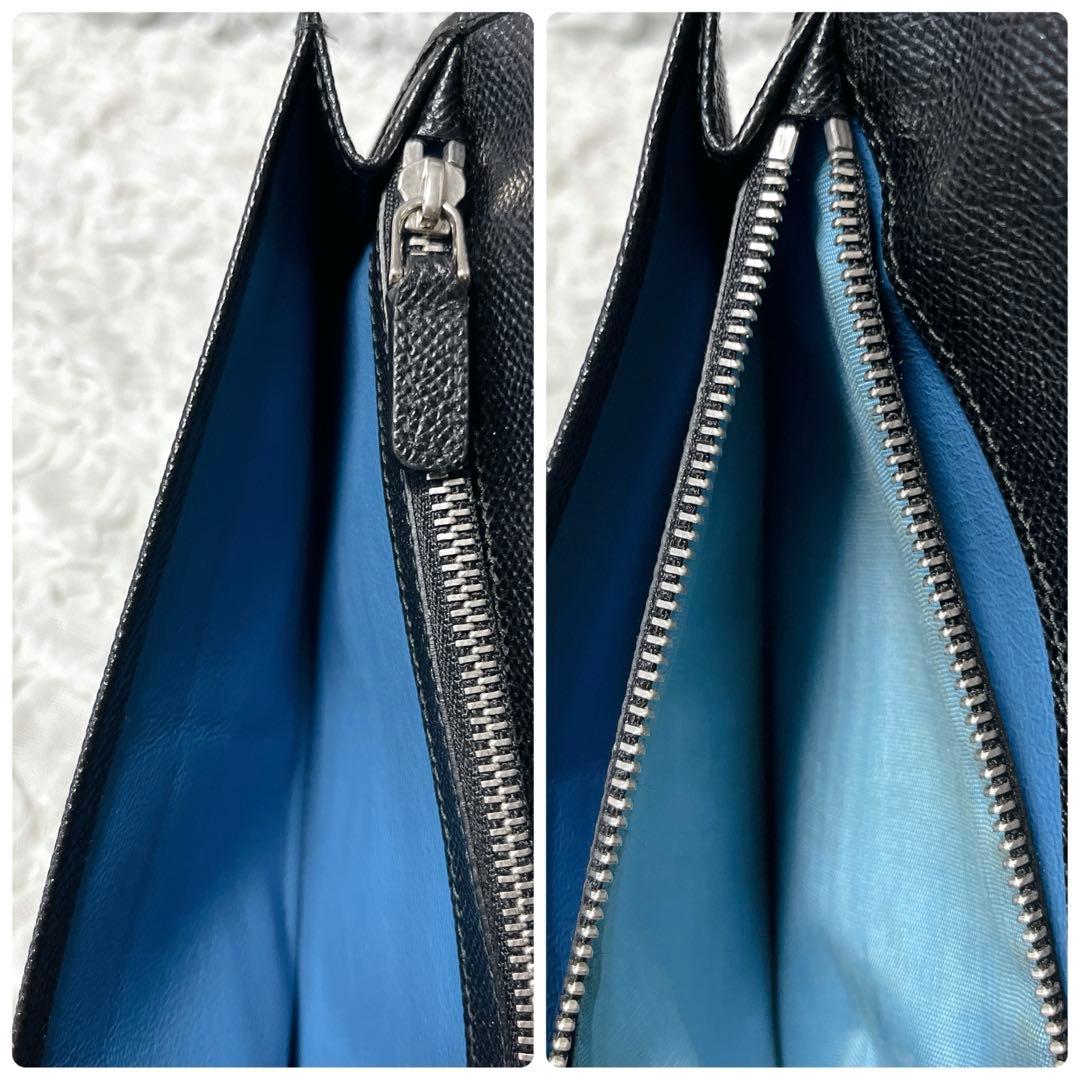 極美品✨BVLGARI ブルガリ ブルガリマン 二つ折り　財布 黒　サークルロゴ