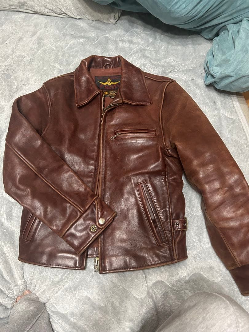 B-McCOY 本革ブラウンレザージャケット 34