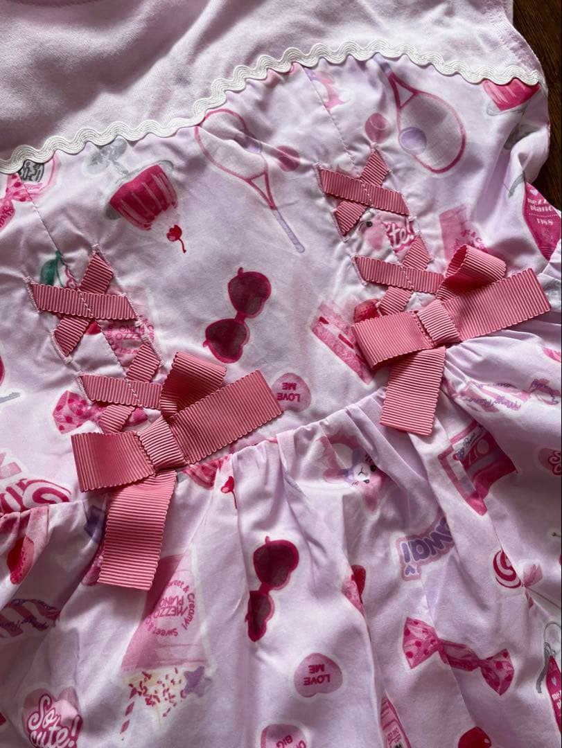 mezzo piano 新品未使用 キャンディ柄 半袖ワンピース 110cm