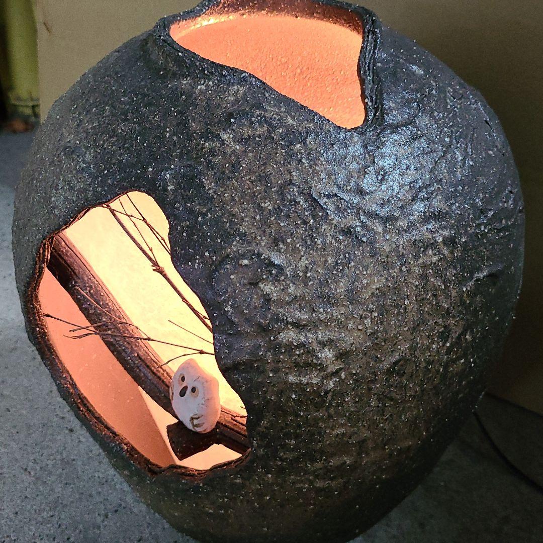 信楽焼 屋内灯 ふくろう灯り 高さ４０cm