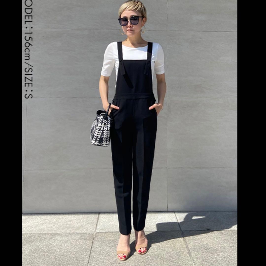 【タグ付き・未使用・完売商品！】JENNE 美シルエットサロペット 黒 Ｌ