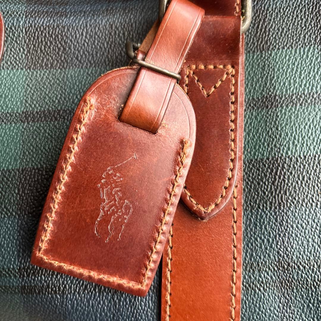 希少　Polo Ralph Lauren ボストンバッグ グリーン系チェック