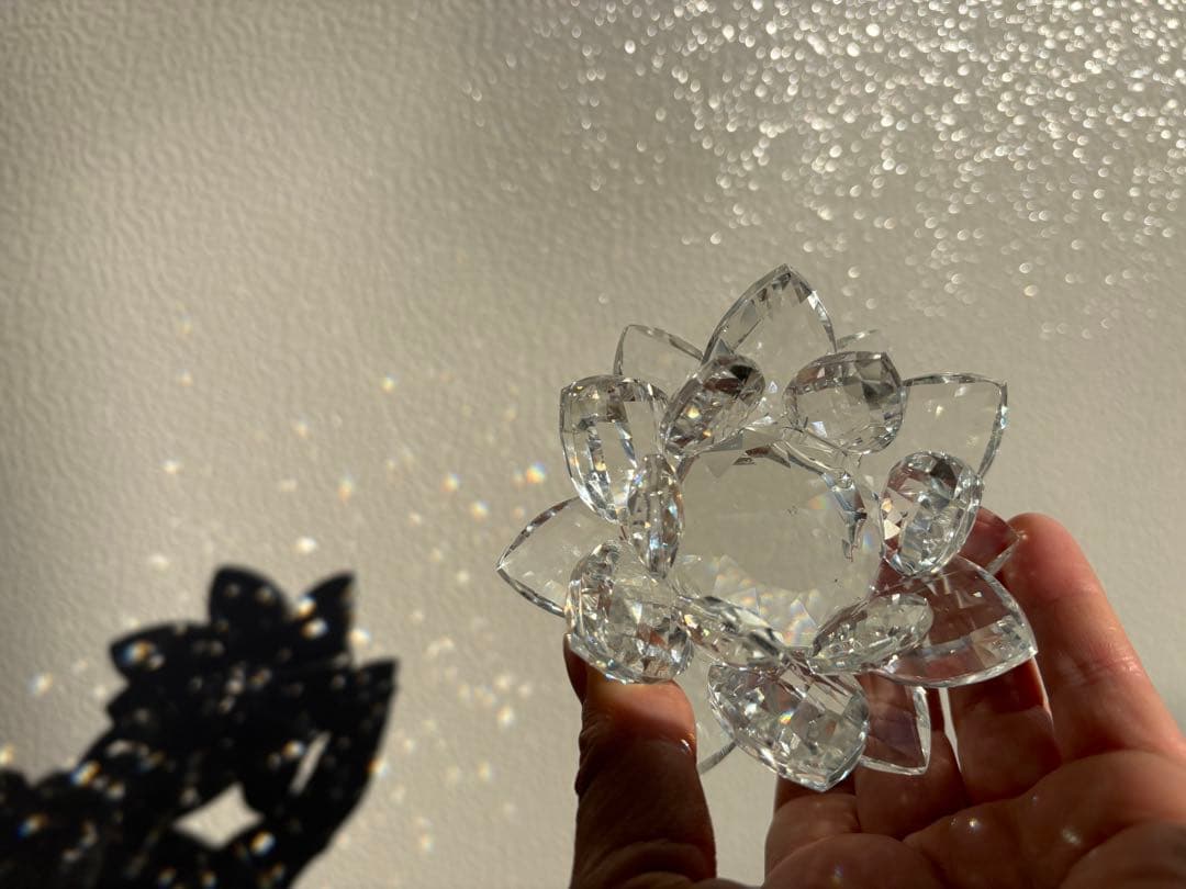 水晶 クリスタル 蓮の花 置物