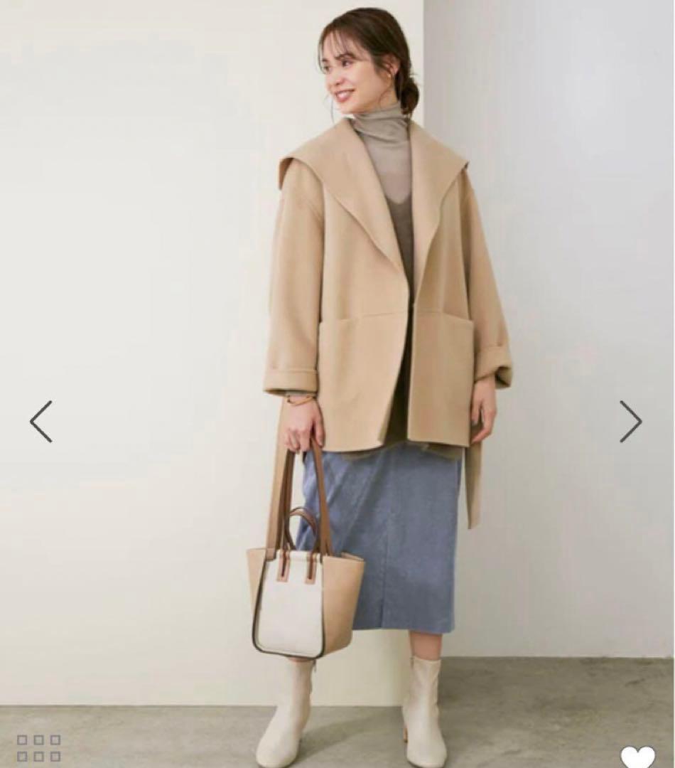 【ROPEロペ】リバーメルトンセーラーカラーショートフォルムコート