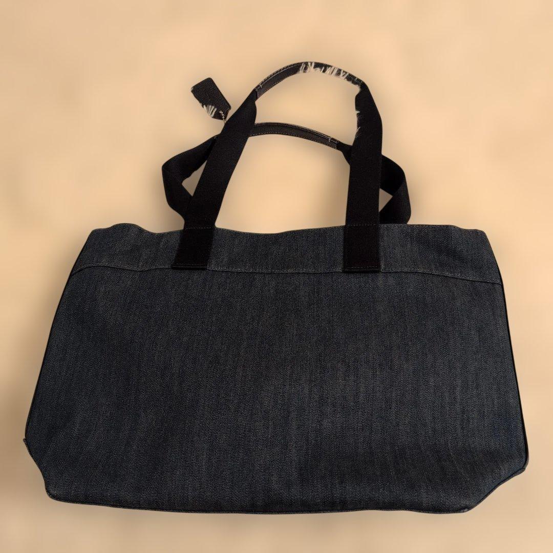 【桃太郎】COACH コーチ トートバッグ デカロゴ デニム インディゴ