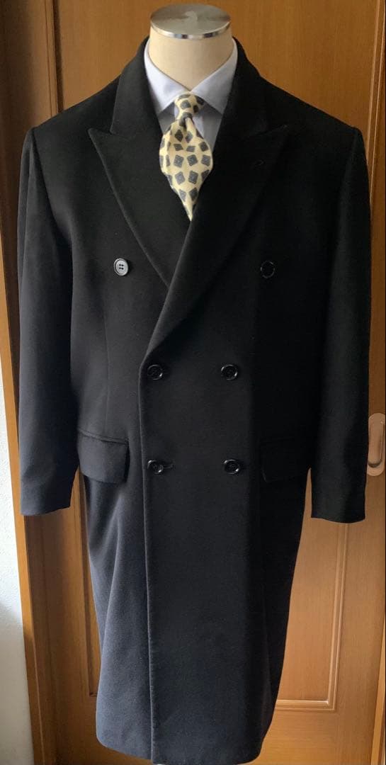 PIERO MASSA. ヴィンテージ　クラシックカシミアコート　伊製　黒