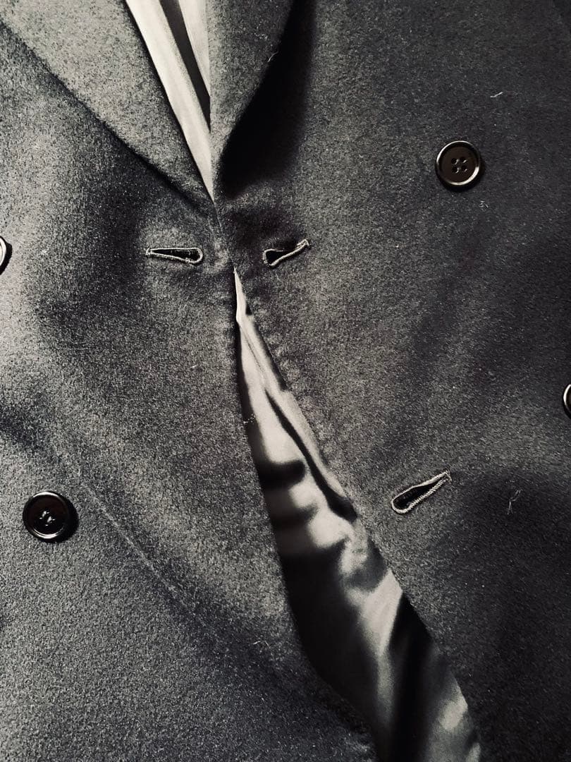 PIERO MASSA. ヴィンテージ　クラシックカシミアコート　伊製　黒