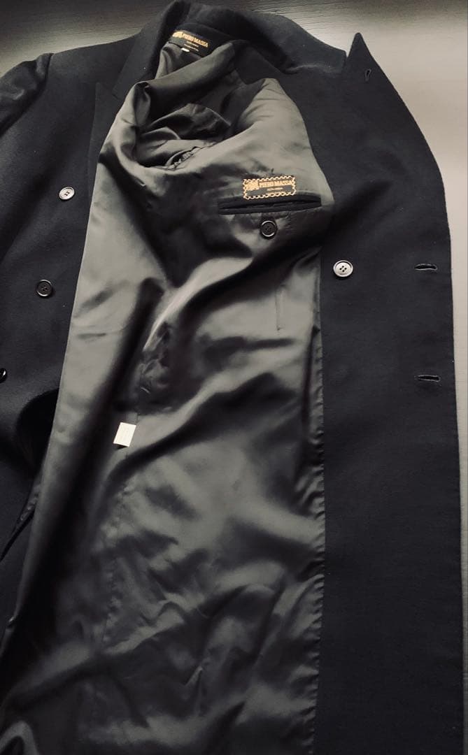 PIERO MASSA. ヴィンテージ　クラシックカシミアコート　伊製　黒