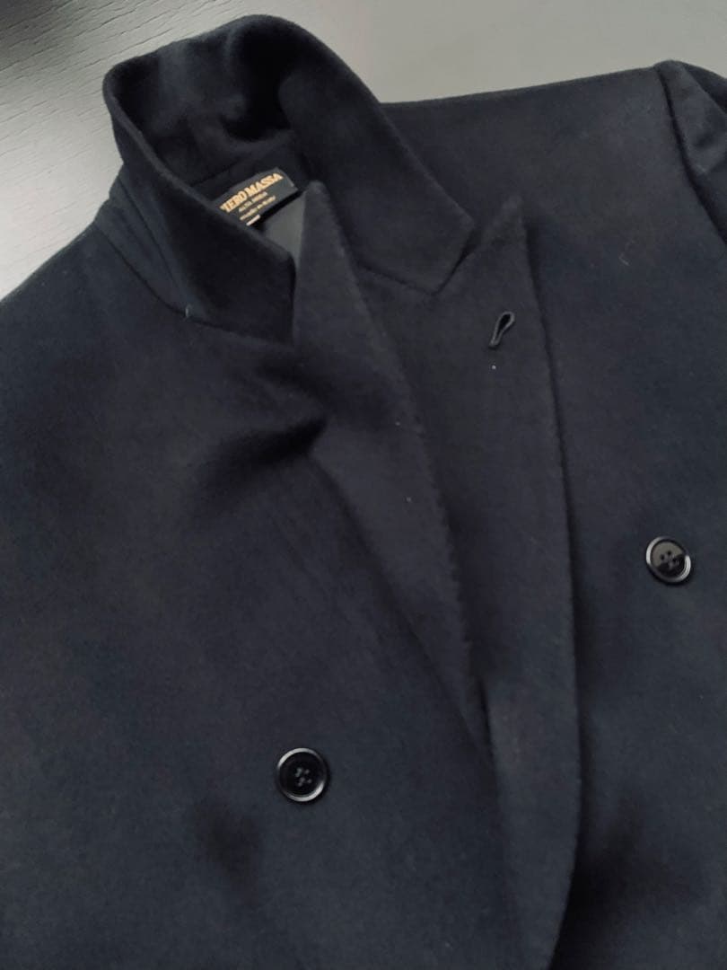 PIERO MASSA. ヴィンテージ　クラシックカシミアコート　伊製　黒