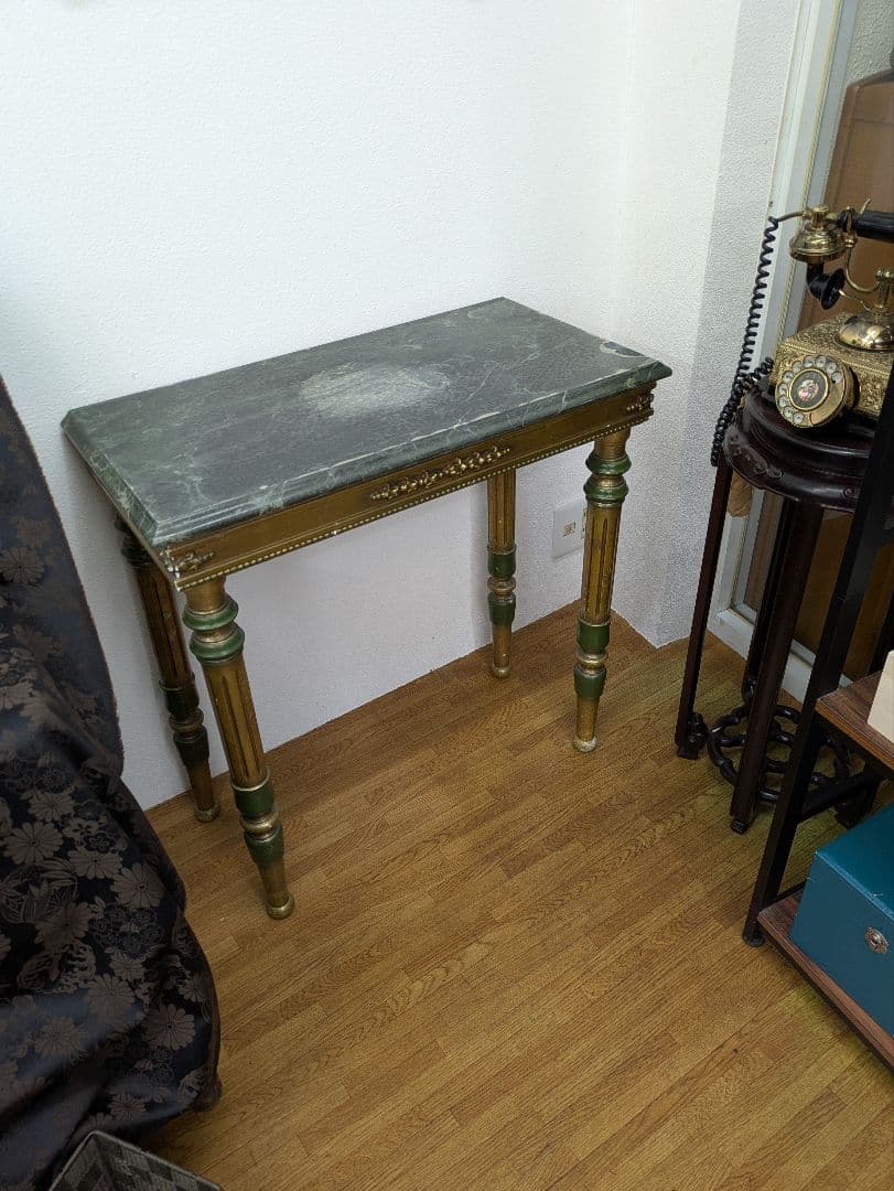 T*S様 クラシックスタイル テーブル グリーン大理石 アンティーク