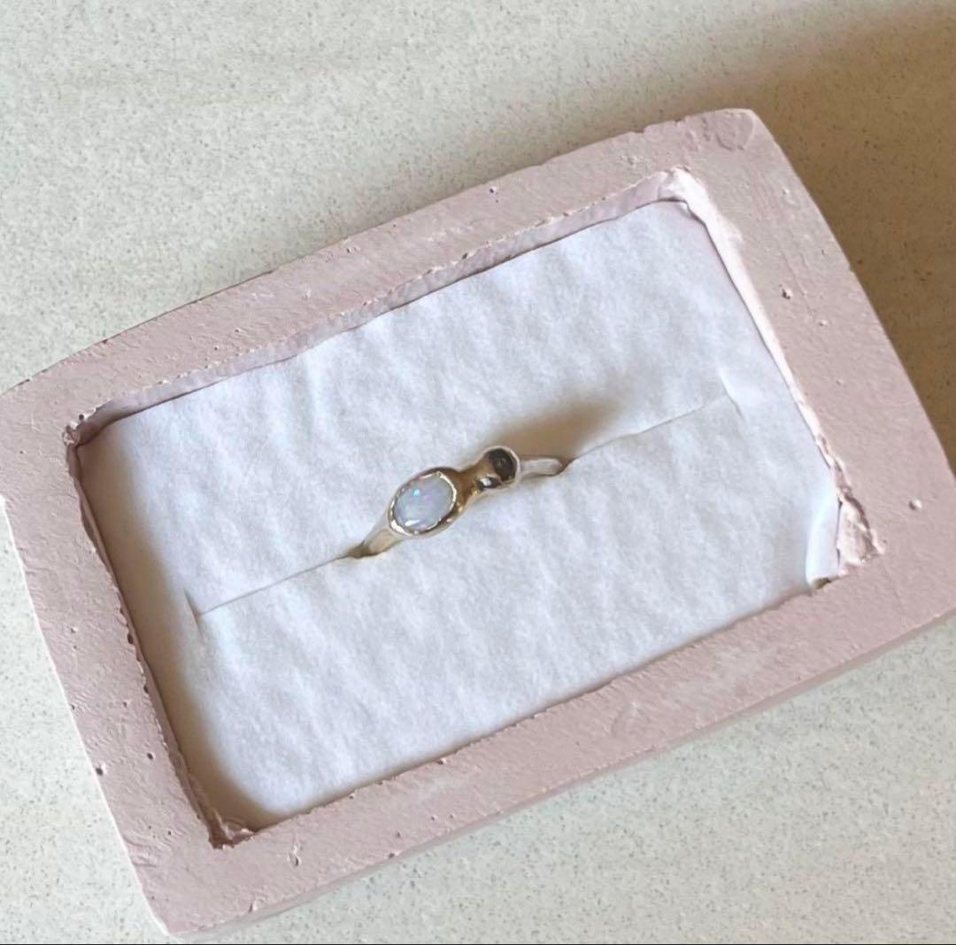 PLUIE プリュイ メモリアルリング オパール×アクアマリン