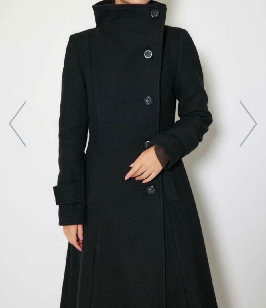 3回着用★rienda定番の大人気シンデレララインコート★Sサイズ ブラック