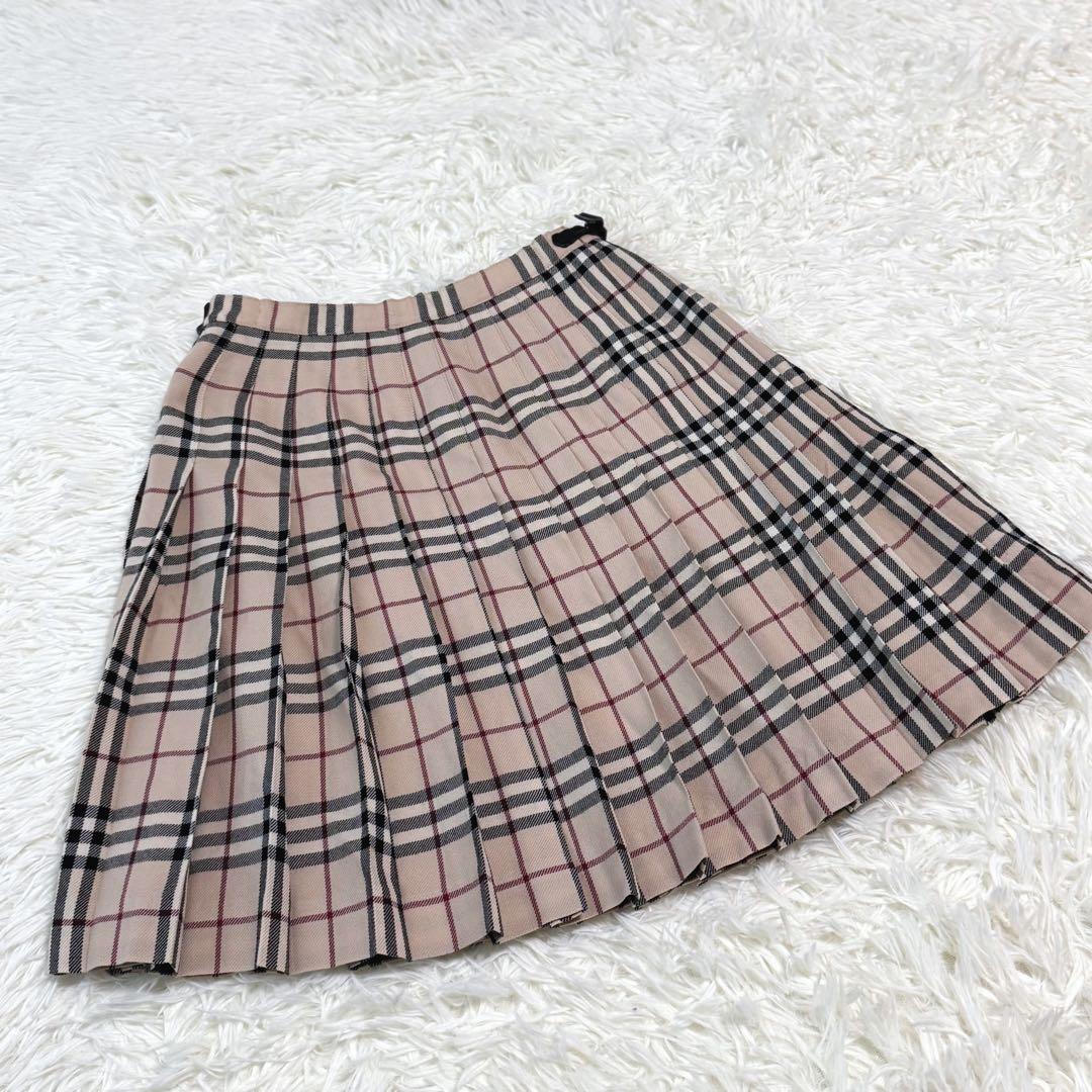 【極美品】バーバリーロンドン プリーツスカート ノバチェック 三陽商会 ウール