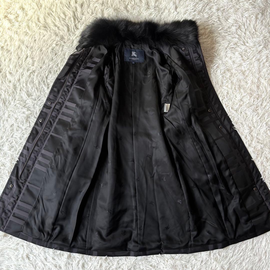 未使用級✨バーバリーロンドン トレンチコート シャドーチェック フォックスファー