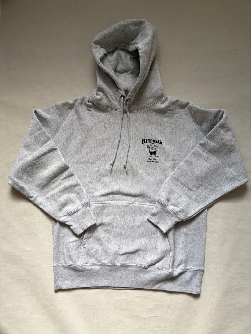 BIRDWELL ライトグレー フード付きパーカー L