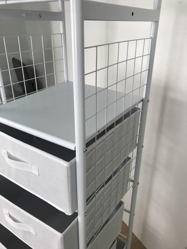 【新品】☆６BOX付き　ハンガーラック　WH