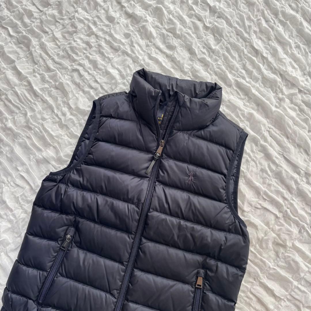 【1度着用のみ美品】 ポロラルフローレン ダウンベスト 近年モデル 刺繍ロゴ
