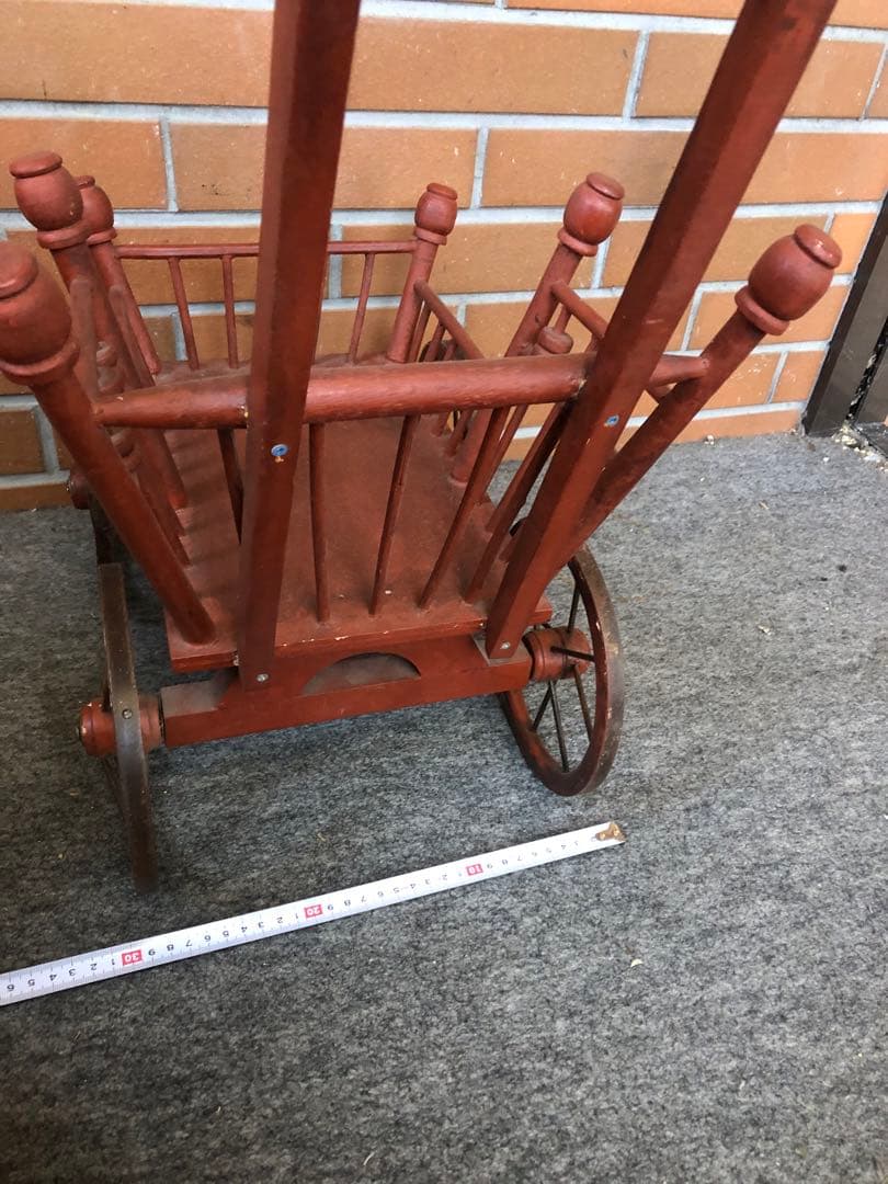 C 馬車　花台　フラワースタンド　ガーデニング雑貨アンティーク　ワゴン　ガーデン