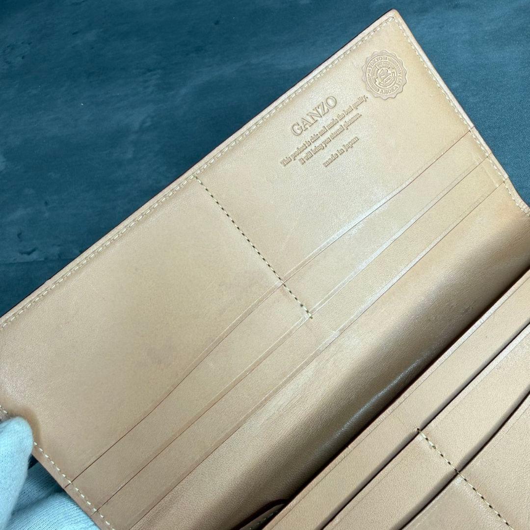 ®️GANZO ガンゾ コードバン V字マチ 長財布 小銭入れ付き ネイビー