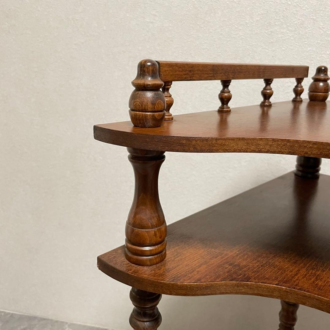 アンティーク　コーナーシェルフ 花台 飾り棚 隙間収納 コーナー収納