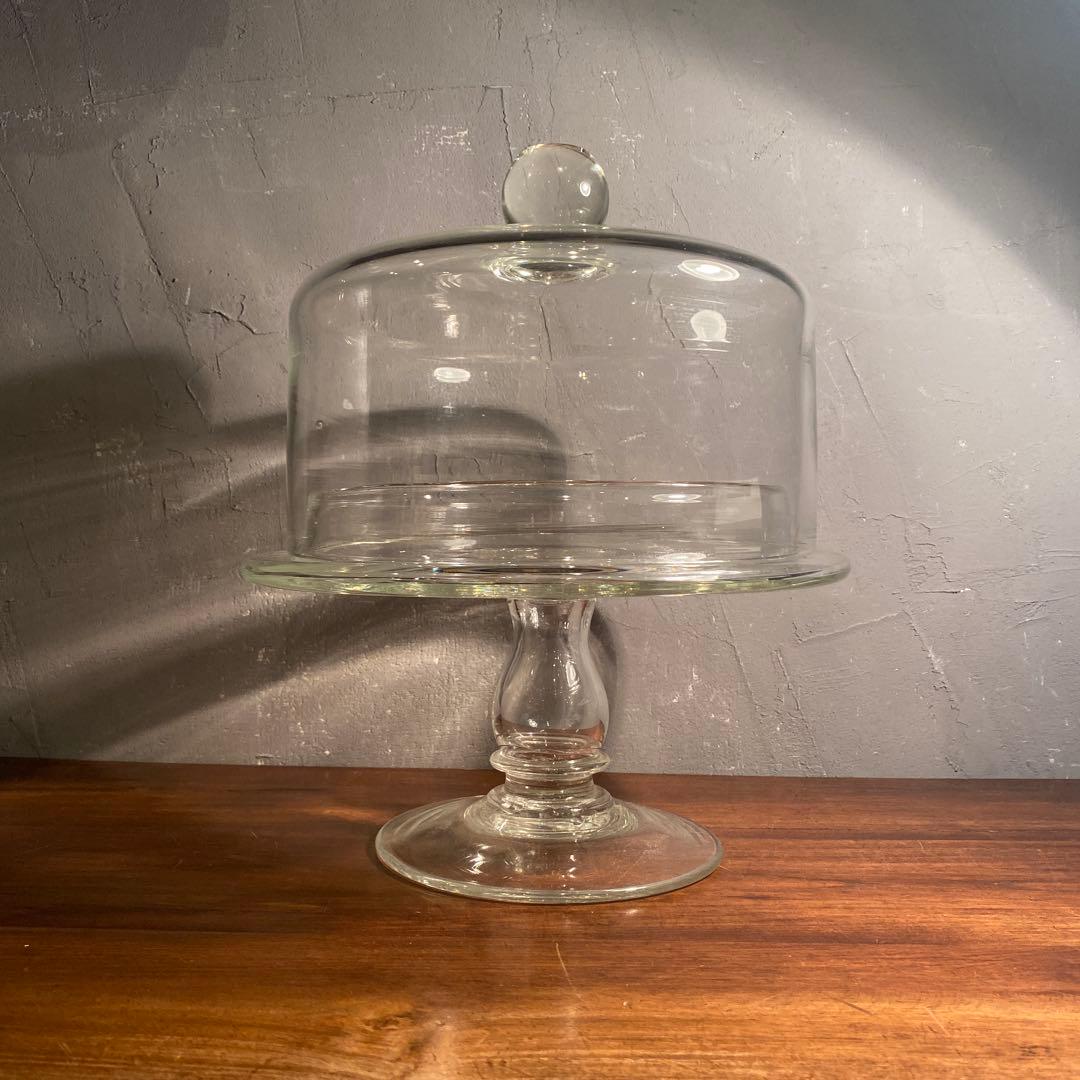 ケーキドーム コンポティエ 吹きガラス 30cm 大きいサイズ 店舗什器