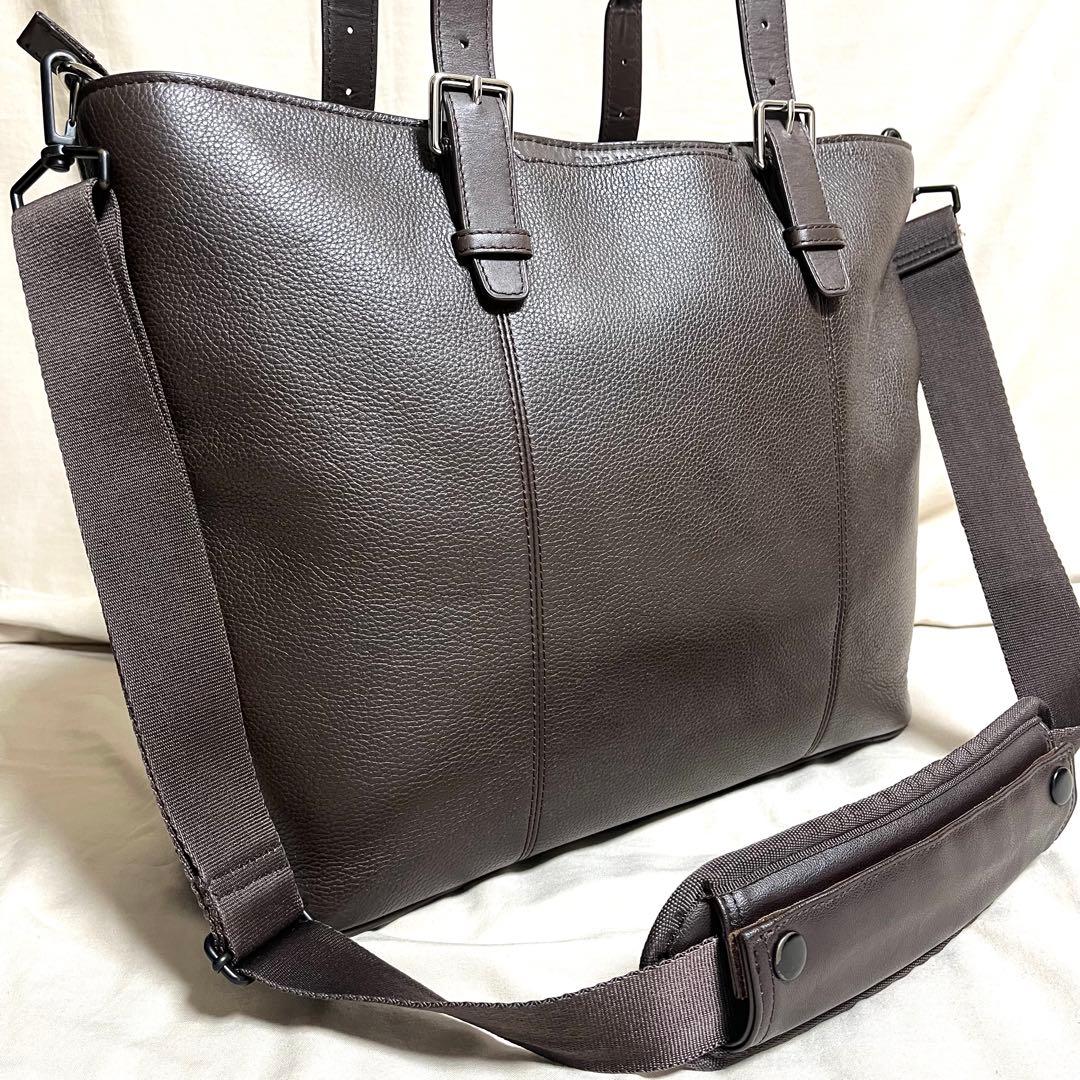 コールハーン　トライボロ トートバッグ　ビジネス　ショルダー　2wayシボ革